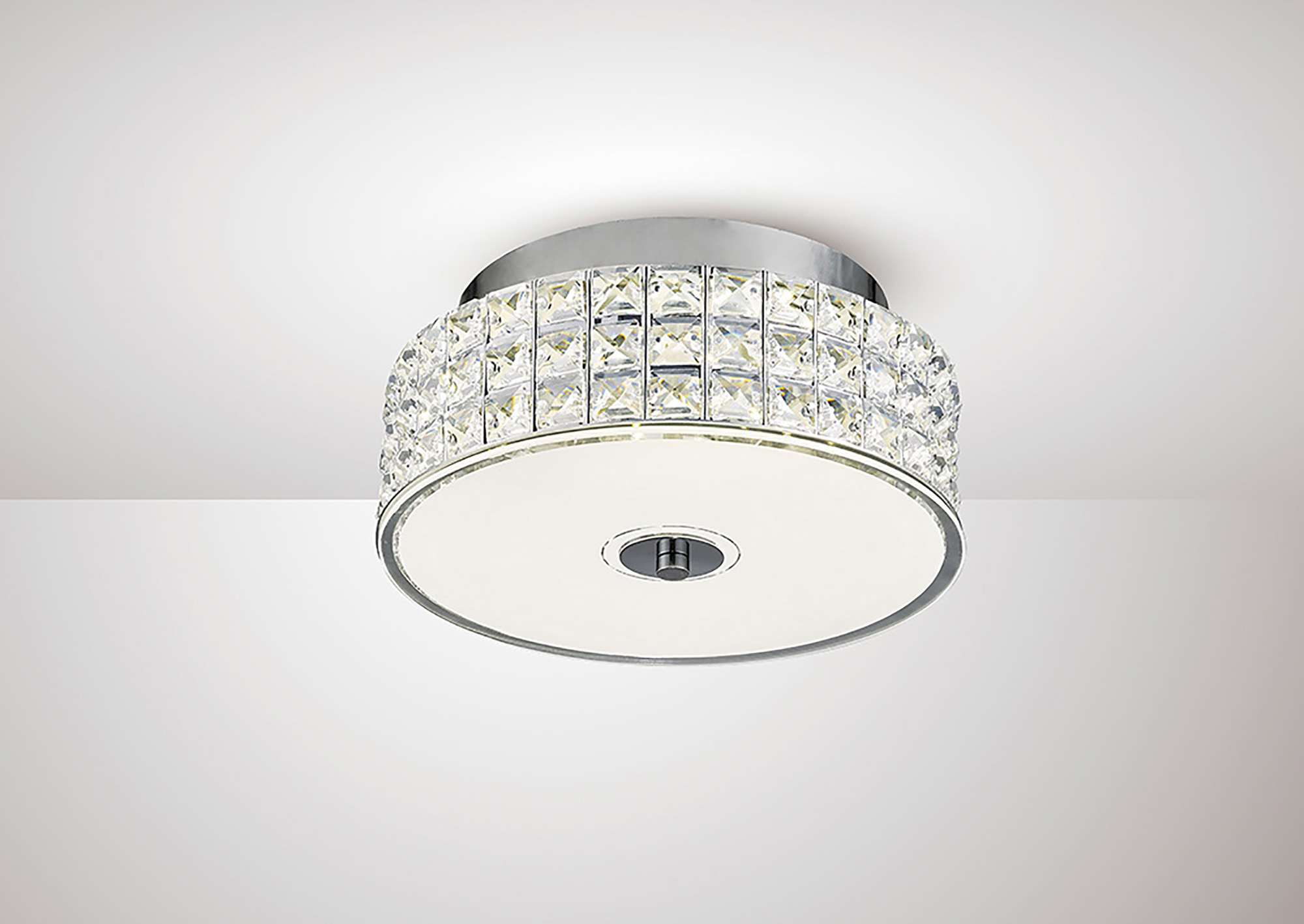 IL80020  Hawthorne Crystal 18W LED  Flush Ceiling Light
